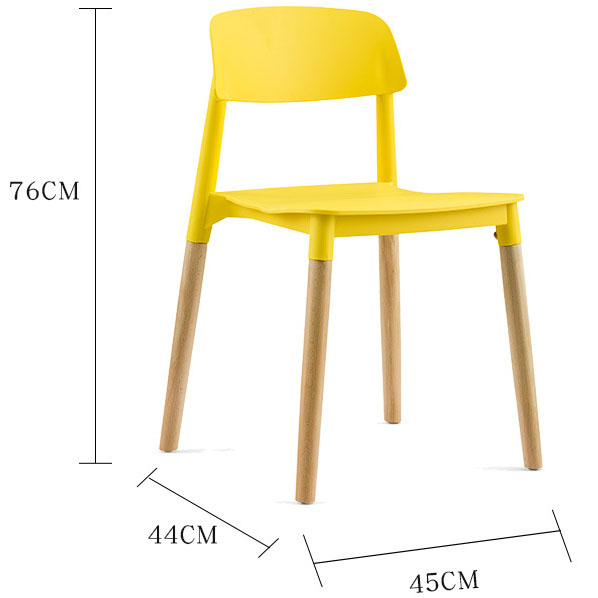 Plastic Chair with Wooden Legs Dimension